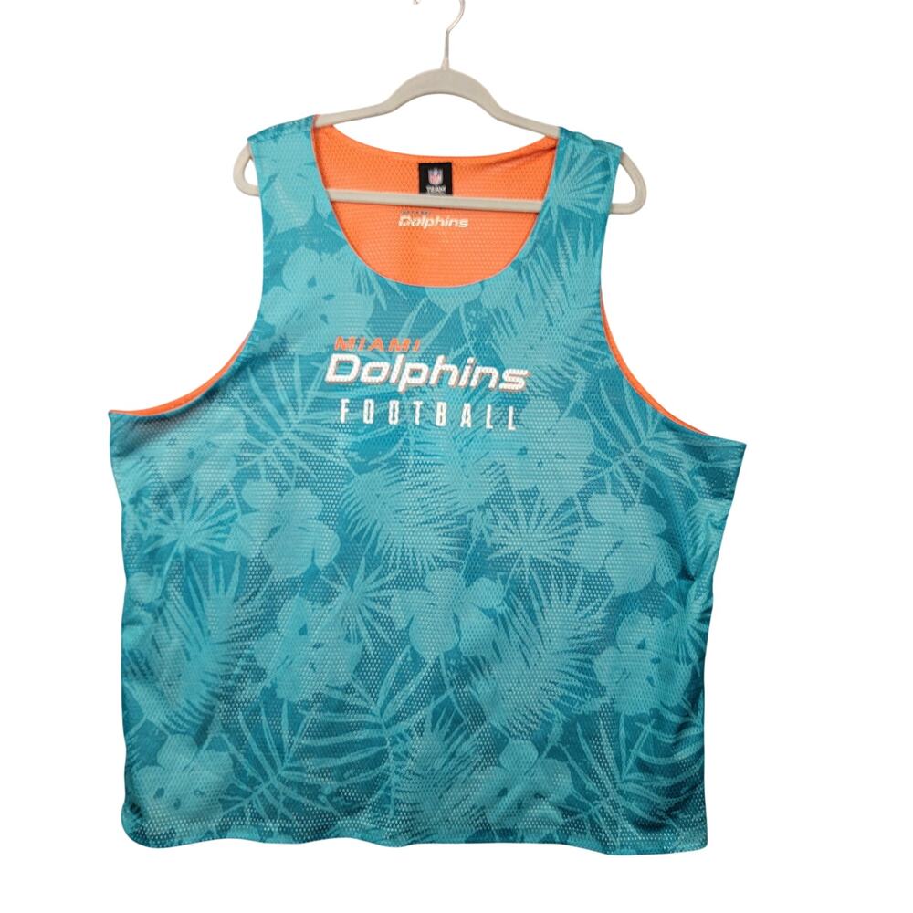 Miami Dolphins NFL Reversible Mesh Tank Top Mens 2XL Teal Orange